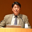 第3回「宇宙法シンポジウム」で講演する土井隆雄 国連宇宙応用専門官