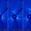 ESA／NASAの太陽圏観測所からの画像では、太陽を通過後、小さな核が無傷であることを確認した