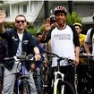 Joko widodo氏（写真右から2番目）と、ホルヘ・ロレンソ選手