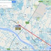 Googleマップ上で湊線の線路を表示し、ペグマンを線路上にかざすと湊線のストリートビューを見ることができる。