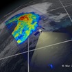 GPM主衛星搭載のマイクロ波放射計が3月10日、日本に雨や雪をもたらした温帯低気圧を観測した範囲。赤い部分は降雨の強い部分を表す。