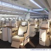 A350 XWBのビジネスクラス（昼間）