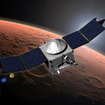 火星上空を周回するMAVENのイメージ