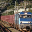 JR貨物は東海道線の不通対策として代行トラック輸送と迂回列車の運転をさらに拡大する。写真は信越本線を走るコンテナ貨物列車。
