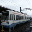 「ちくてつ電車まつり2014」で展示される3000形。こちらは運転台に入ることができる。