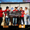 2日に行なわれたリアルゲーム「アキバステルス」。ユービーアイソフトの辻良尚氏（右）も入賞者を称えた