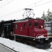 ラッセル車キ104と連結した電気機関車ED333。大正生まれの機関車だ