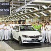 初の年間生産100万台目となった新型ファビア。シュコダの本拠地、チェコのムラダー・ボレスラフ工場でラインオフ
