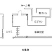 金子駅新駅舎の平面図。