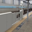 3月7日から妙典駅で実証実験が行われる大開口ホームドアの設置イメージ。二重引き戸になっている。