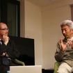 FOMM代表取締役の鶴巻日出夫氏（左）とUIEvolution取締役会長の中島聡氏