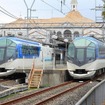 今回のツアーでは賢島駅で50000系全3編成の並びを撮影できる。写真は志摩磯部駅で並ぶ50000系の2編成。