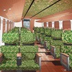 7月18日から5両編成で運行を開始する『ゆふいんの森』のイメージ（車内）。5両編成化に伴い、大型ガラス窓とテーブルを設けた展望スペースなどを設ける。