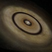 うみへび座TW星の周りに存在する塵の円盤の想像図