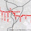 東西線の路線図。青葉通一番町駅は大町西公園～仙台間に設けられる。