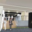 桃谷駅のリニューアルに伴い新設する北口のイメージ。新たに設ける高架下商業施設へのアクセスルートになる。