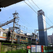 阪急千里線下新庄駅付近。阪急も高架化工事がすすむ