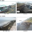 JR北海道が公表した日高線の被災場所の写真。路盤が流出している。