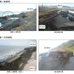JR北海道が公表した日高線の被災場所の写真。路盤が流出している。