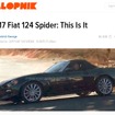 米メディア『JALOPNIK』がスクープしたフィアット124スパイダー