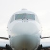 機体断面は「卵型」の形状。前部から眺めるとよくわかる。