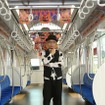 増田さんと「SEIBU HALLOWEEN KAWAII TRAIN」。