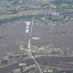 常総インターチェンジ周辺の浸水状況（9月11日撮影）