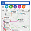 自宅付近の駅など特定の駅（登録可）までの終電時間を地図上で確認できる