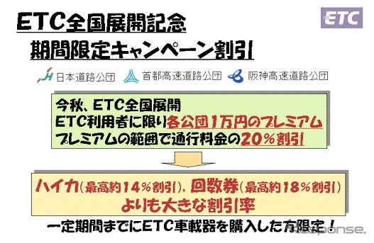 ETC普及のために、期間限定特別割引を国土交通省が検討開始