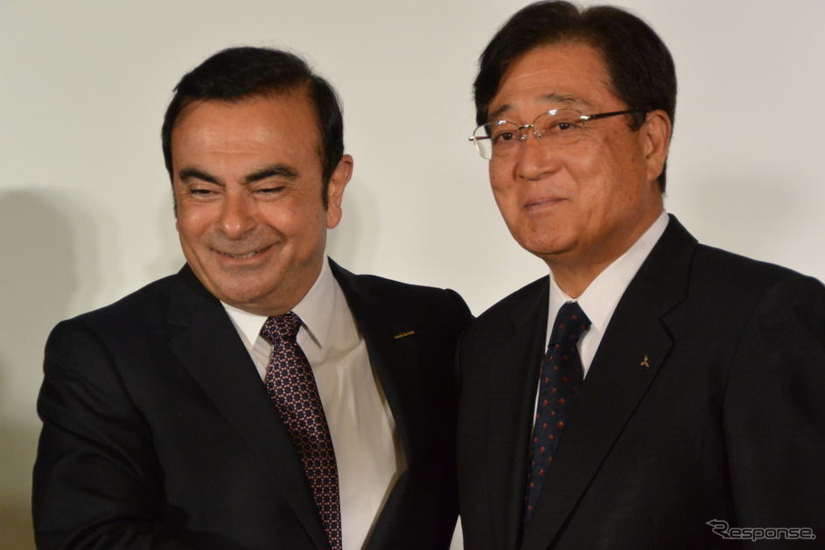日産 三菱 提携会見