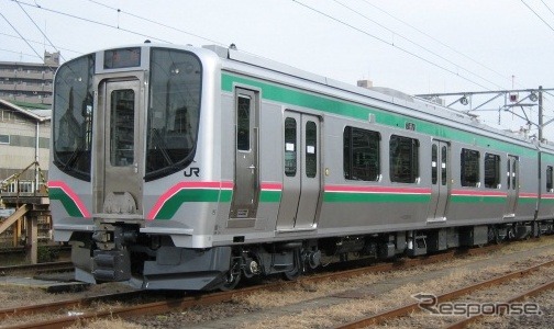 E721系1000番台のイメージ。帯の色を一部変更するほか、4両固定編成にする。