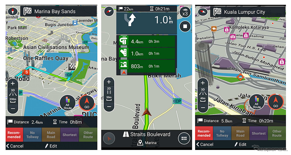 ゼンリンデータコム マレーシア・シンガポール向け3Dナビゲーション It's NAV＋