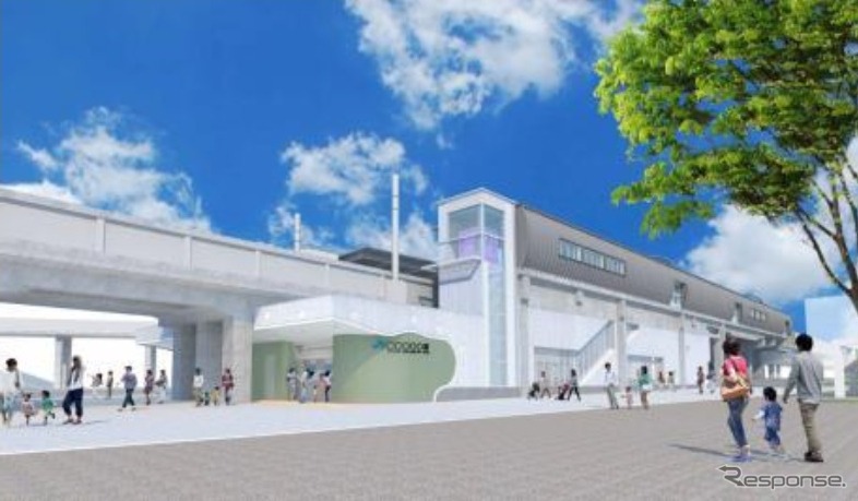 京都鉄道博物館の近くに設けられる新駅のイメージ。2019年春に開業する。