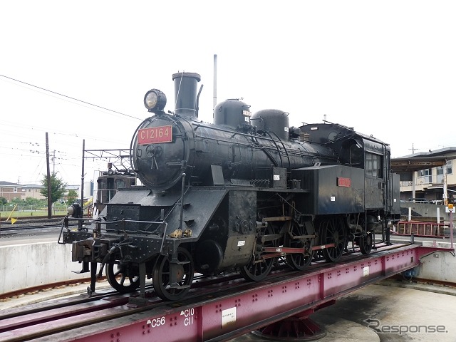 大井川鐵道のC12 164。日本ナショナルトラストが保有して大井川鐵道に貸し出しているが、2005年以降は運行されていない。