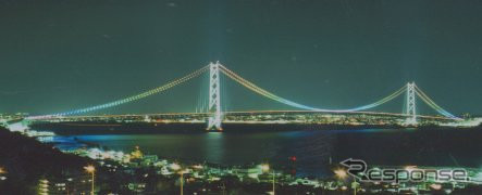 哀悼の意を込めて…。明石海峡大橋の派手なライトアップが中止