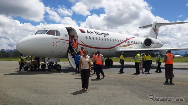 ニューギニア航空のフォッカー70　source: Air Niugini Limited