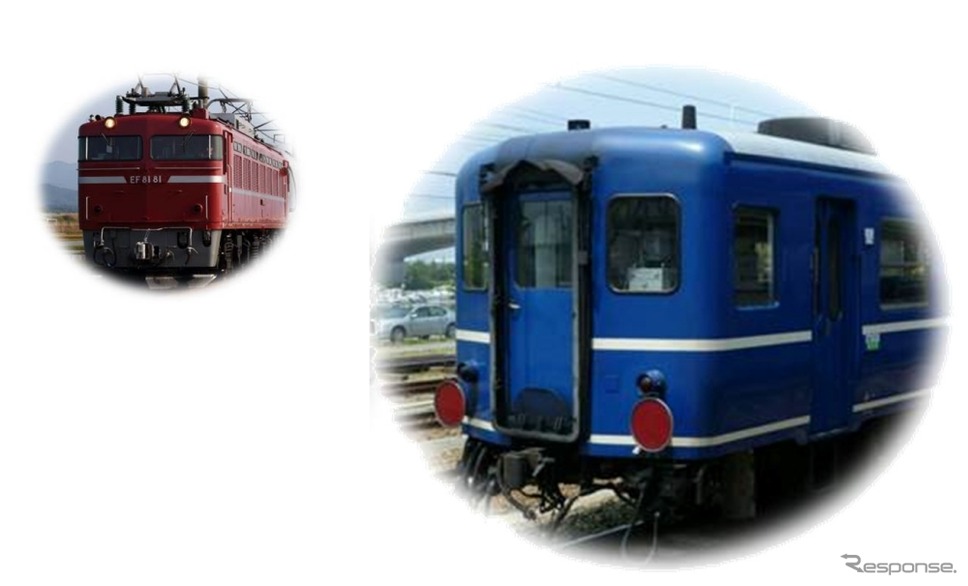 JR東日本は仙台～上野間でEF81（左）が12系（右）をけん引する「急行列車」を運行する。