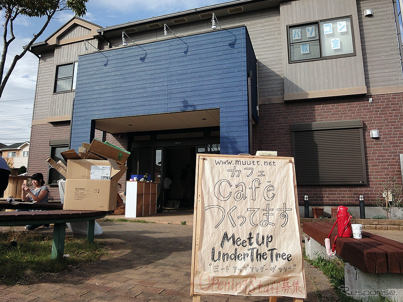 野田線車両基地の街、七光台にオープンした「Meet Up Under the Tree」（10月下旬の準備のようす）