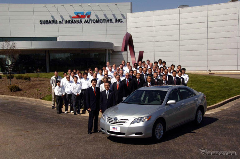 富士重北米工場でトヨタ カムリ 生産開始---トヨタと富士重の初の生産提携