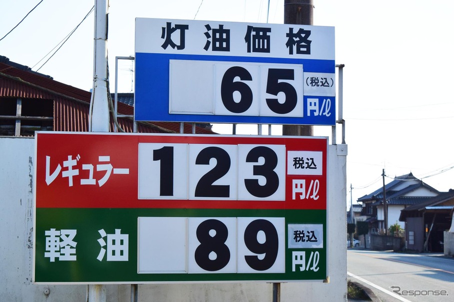 熊本北方、山鹿のスタンドでは、レギュラーと軽油の価格差が34円に達していた。