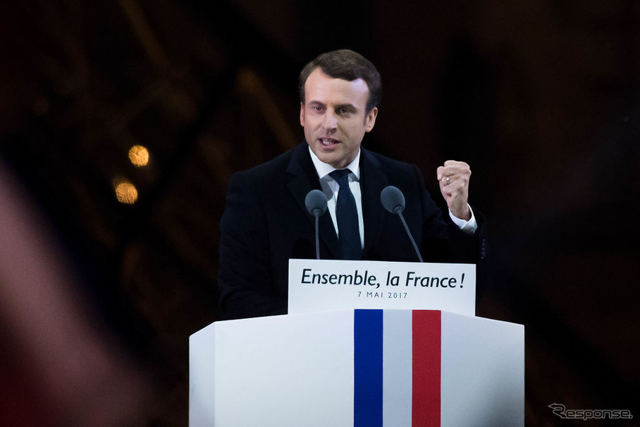マクロン次期フランス大統領（5月7日）　(c) Getty Images