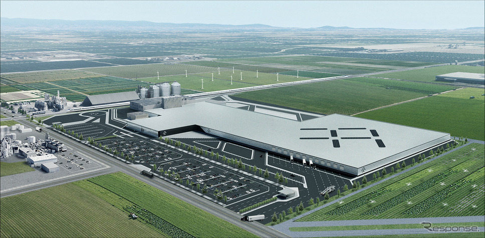 ファラデー・フューチャー社の米国カリフォルニア州新工場の完成予想図