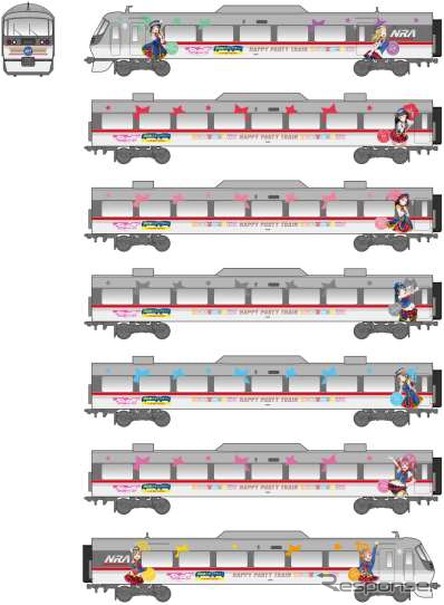 西武鉄道は「ラブライブ！サンシャイン！！」のスタンプラリーを実施。ラッピング列車（画像）も運行される。
