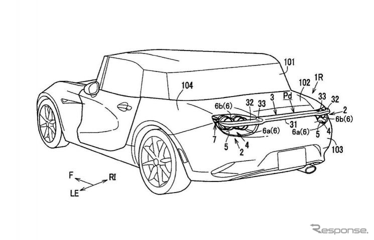 マツダが米国で特許申請した格納式リアスポイラー