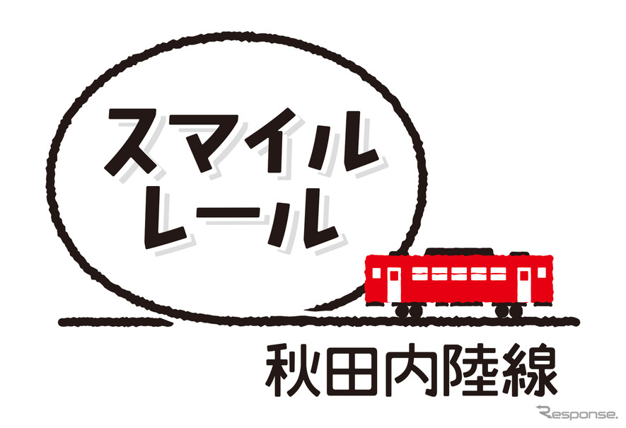 「スマイルレール」への愛称変更とともに誕生した秋田内陸線のロゴマーク。