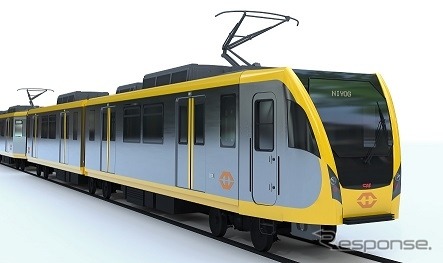 マニラLRT1号線の車両イメージ。スペインCAFが製造する。