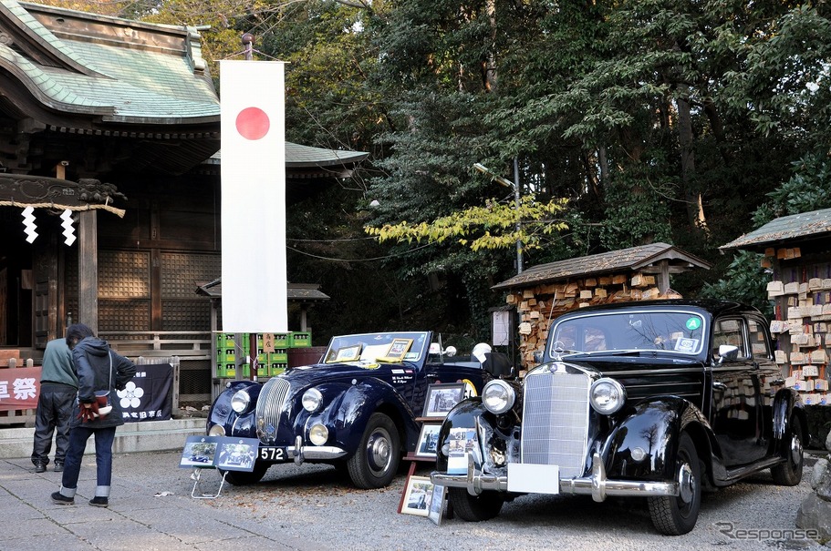 戦前から昭和のクラシックカーが神社に集結 谷保天満宮旧車祭17開催 レスポンス Response Jp