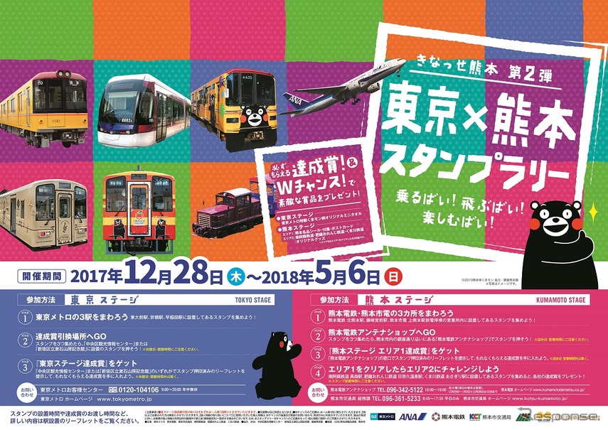 スタンプラリーの案内。今回は参加事業者が7社局に拡大した。