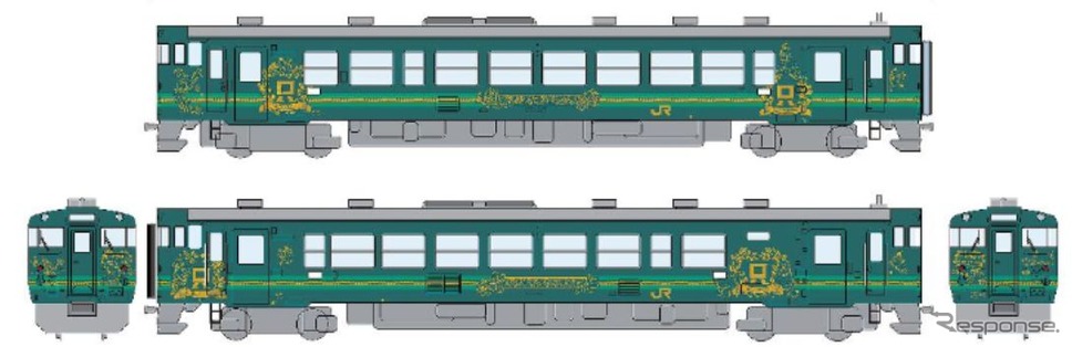 只見線と磐越西線に登場するキハ40形ラッピング車のイメージ。