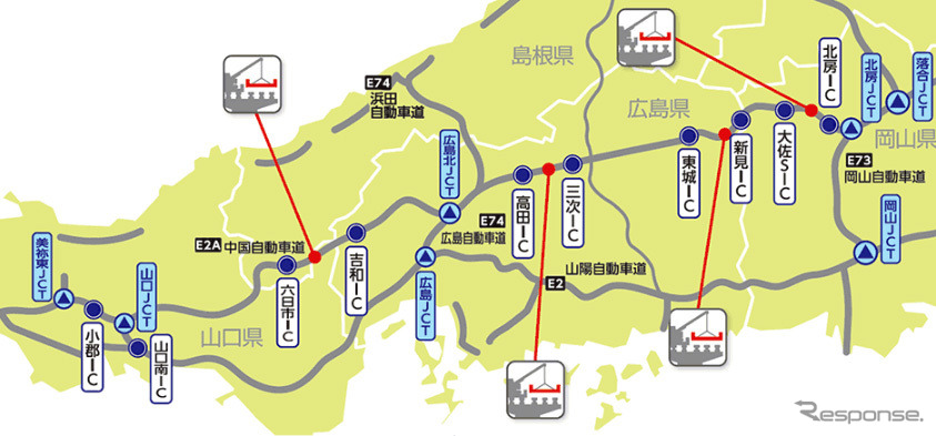 交通規制を実施する区間・工事規制箇所